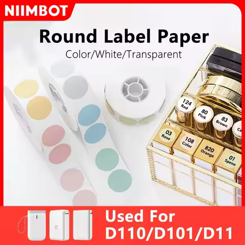 Niimbot Round Mini Printer Portable Thermal Label Stickers Self-Adhesive Waterproof for D11/D110/D10