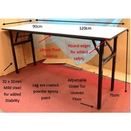 Banquet Table 90W x 120L x 75H cm, strong 32 x 32 mm foldable leg , Foldable table, STUDY TABLE