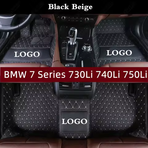 Car Foot Mats for Bmw 7 Series 730Li 740Li 750Li 760Li 740e XDrive E65 E66 F01 F02 G11 G12 Custom Al