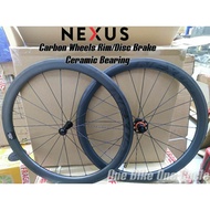 NEXUS 45mm Full Carbon Clincher Road Wheelset Ceramic Bearing Tubeless Ready Disc And Rim Brake