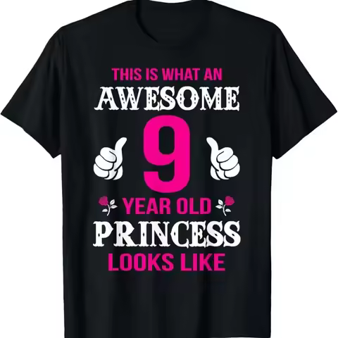 9Th Birthday T Shirt 9 Years Old Princess Funny