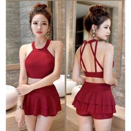 Bikini with red tiered skirt Bikini Set