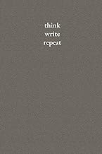 Notebook Think Write Repeat: 6x9 in, 200 Pages, Squared Line, Vintage Brown, Basic Minimal Notetakin