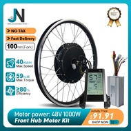 Ebike Conversion Kit 48V1000W Brushless Gearless Front Hub Motor 20 24 26 27.5 28 29 Inch 700C For E