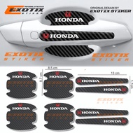 8pcs honda Car Door handle Protective carbon Sticker universal cutting Car Door handle Protector Sticker