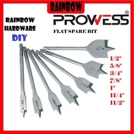 PROWESS FLAT WOOD BITS-1/2",5/8",3/4",7/8",1"