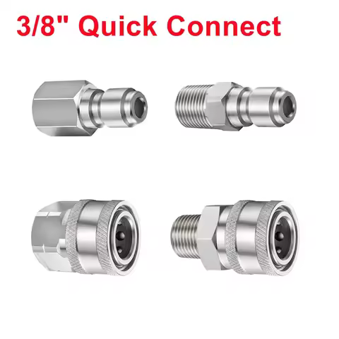 Stainless 3/8" Quick With G3/8 Male Female Connector&plug Thread High Pressure Washer Fitting Access