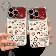 PLATING CROME CASE PUPPY FOR iphone X XR 11 12 13 14 15 16 17 PRO PROMAX PUPPY MOTIF SG72 PROTECTIVE