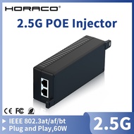 HORACO 60W 90W 2.5G POE Injector IEEE 802.3af 802.3at 802.3bt 1000Mbps Plug&Play PoE for IP Camera,V