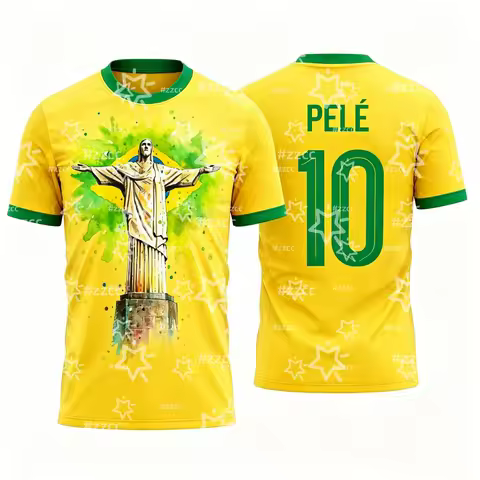 2026 Pelé Brazil Team Football Jersey Match & Training Kit Summer Sports Men's T-Shirt Children's Cl