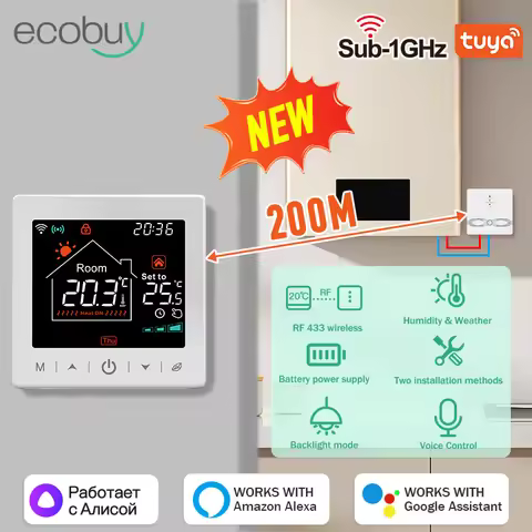 Tuya Smart Home Wifi Boiler Thermostat Wireless Battery Wifi Thermostat For Gas Boiler Temperature C