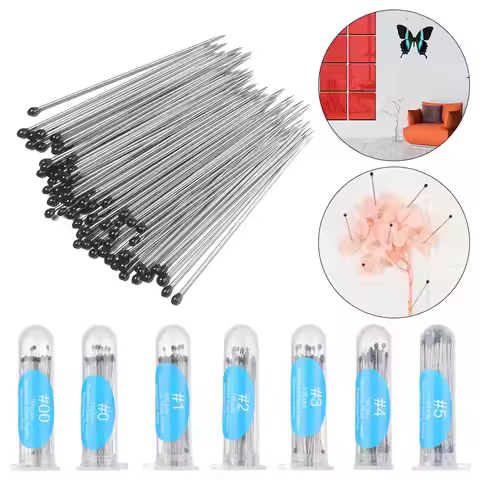 100Pcs Stainless Steel Specimen Needle Insect Pins With Plastic Box For School Lab Education Entomol
