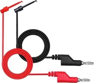 Automotive Test Leads 16 Gauge 2pcs/3.3Ft 4MM Banana Plug to Test Hook Clips, Heavy Duty multimeter 