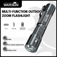 WARSUN Y65S Zoomable Rechargeable Long-Distance Outdoor Flashlight Lampu Suluh Zum WARSUN Y65S Boleh
