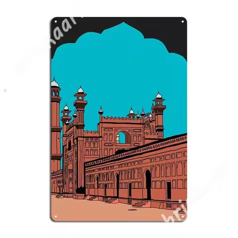 Badshahi Mosque, Lahore - Pakistan Metal Signs pub Home Decoration Plates Tin sign Posters