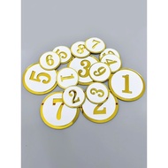 Table Number Cafe Nombor Meja 5cm Acrylic