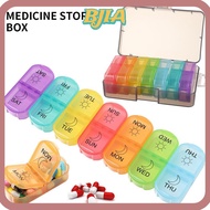 ✿BJA✿ Medicine Storage Box Large Capacity 7 Days AM PM Rainbow Color Medicine Dispenser