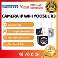 Camera IP WiFi Yoosee R3 Có 3 Mắt Ngoài Trời Xem 3 Màn Hình Cùng Lúc, Độ Phân Giải 8.0Mpx - Hàng Chí
