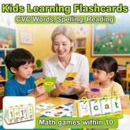 Flashcards Kids Spelling Learning Vowel Education Desk Consonant Reading Flash Card CVC Toy