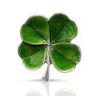 DANFORTH – Green Four Leaf Clover Lapel Pin, Shamrock Pin, Handcast Pewter Lapel Pin, 3/4", Made In
