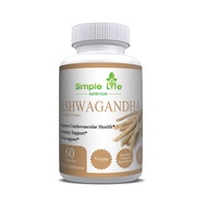 Simple Life Nutrition Organic Ashwagandha - Max Strength 1300MG Vegan Capsules - 100% Pure Non GMO R