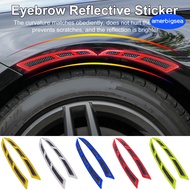 [AME]-1 Pair Car Fender Protector Heat Resistant Anti-collision Carbon Fiber Warning Universal Car Wheel Eyebrow Fender Reflective Sticker Strip Vehicle Supplies