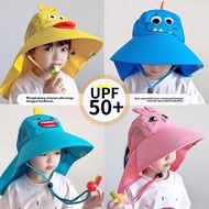 Children Sunscreen Hat Strap Solar Fan-Wide Brim and Mesh Design, Anti-Ultraviolet and Neck Protecti