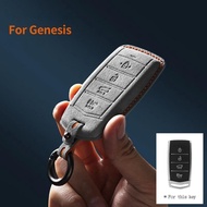 For Hyundai 2020 Genesis G70 G80 EQ900 G90 Suede Remote Car Key Case Holder Shell Keychain for Hyund