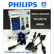 Genuine PHILIPS 6000K Ultinon Essential LED Hi Lo Beam Light Bulb H4 (1PAIR)