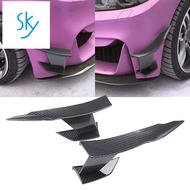 Universal Carbon Fiber Look Car Front Bumper Lip Splitter Fins Body Canards Diffuser Spoiler for -BM