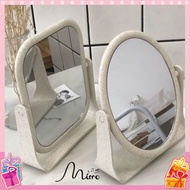 TABLE MIRROR 2 IMPORTED ITEMS - Rotating Face Desk Makeup Mirror Made of Durable Barley Material