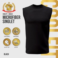 888co CoolFit Microfiber Singlet Sleeveless Baju Jersey Tshirt Jersi Murah Black