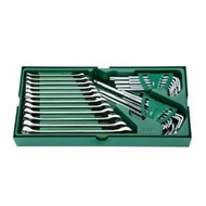 SATA 09906 30PCS COMBINATION WRENCH & HEX KEY TRAY SET / ALLEN KEY SET / SPANNER SET / TORX STAR KEY