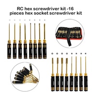 RC Hex Driver Set - 16pcs Hex Allen Screwdriver Kit Hex Nut Driver Set Wrench Key Driver Tool for Rc
