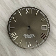 28.5Mm La Mã Móng Tay mặt số đồng hồ Literal Sunburst Bóng Cho Nh35/Nh36 chuyển động tự động Với Log