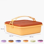 Twin Tulipware RANTANG BESAR 4600 ml Square and Store Wadah Piknik Asri Tulipware