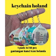 GANTUNGAN Contents: 50pcs Dutch Icon Keychain Souvenirs Netherlands Amsterdam holland