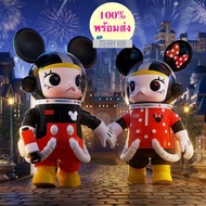 (พร้อมส่ง) POP MART Space Molly Mickey &amp; Minnie 100% โมเดล ฟิกเกอร์