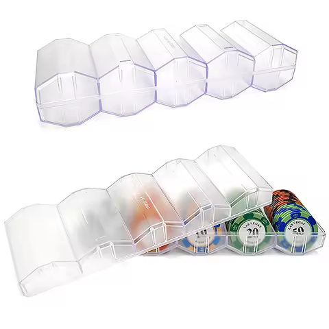 100 Chips Poker Chips Box Acrylic Fine Chips Transparent Box Casino Gambling Chips Storage Case With