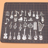 30pcs/set Music Note Guitar Charms Supplies For Jewelry Crafts Vintage