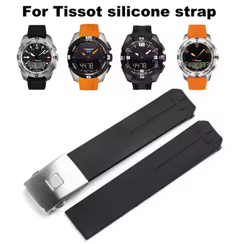 Rubber silicone strap For Tissot 1853 Tengzhi T-Touch original T013 rubber watch band T047T081T33 si