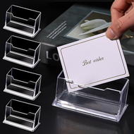 Clear Office Desk Business Card Box Acrylic Storage Display Stand Large Capacity Desktop Business Cards Shelf Boxes