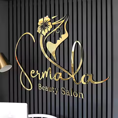 Custom Acrylic Business Sign Laser Cut 3D Wall Sign for Beauty Salon Office Reception Company Advert