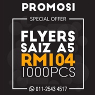 Print Flyers Murah  Saiz A5 Simili Paper