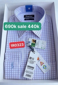 Áo sơ mi việt tiến dài tay 690k sale 440k form regular (tiêu chuẩn)