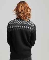 Superdry Fairisle Crew Knit Jumper - Mono Fairisle