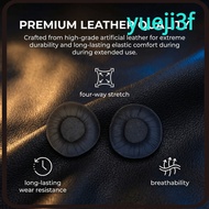 YUEJI 2PCS Wrinkle Leather Earpads, 55mm/2.17in Black Universal Headphone Ear Pads, Easy to Install 
