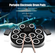AmmoonแบบพกพาRoll-Upกลองไฟฟ้าPad Siliconกลองดิจิตอลพร้อมชุดกลองแบบพับได้เท้าเหยียบการตรวจสอบหูฟังBui