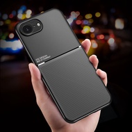 Case For iPhone 17e 16e Leather Texture Magnetic Car Holder Phone Cover Shockproof Protective Shell 