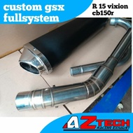 GSX full system exhaust GSX-R 150 CBR150R CB150R BYSON SONIK SUPRA GTR R15